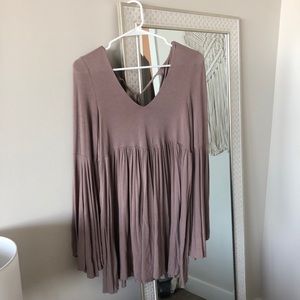 Boho rose-colored mini dress